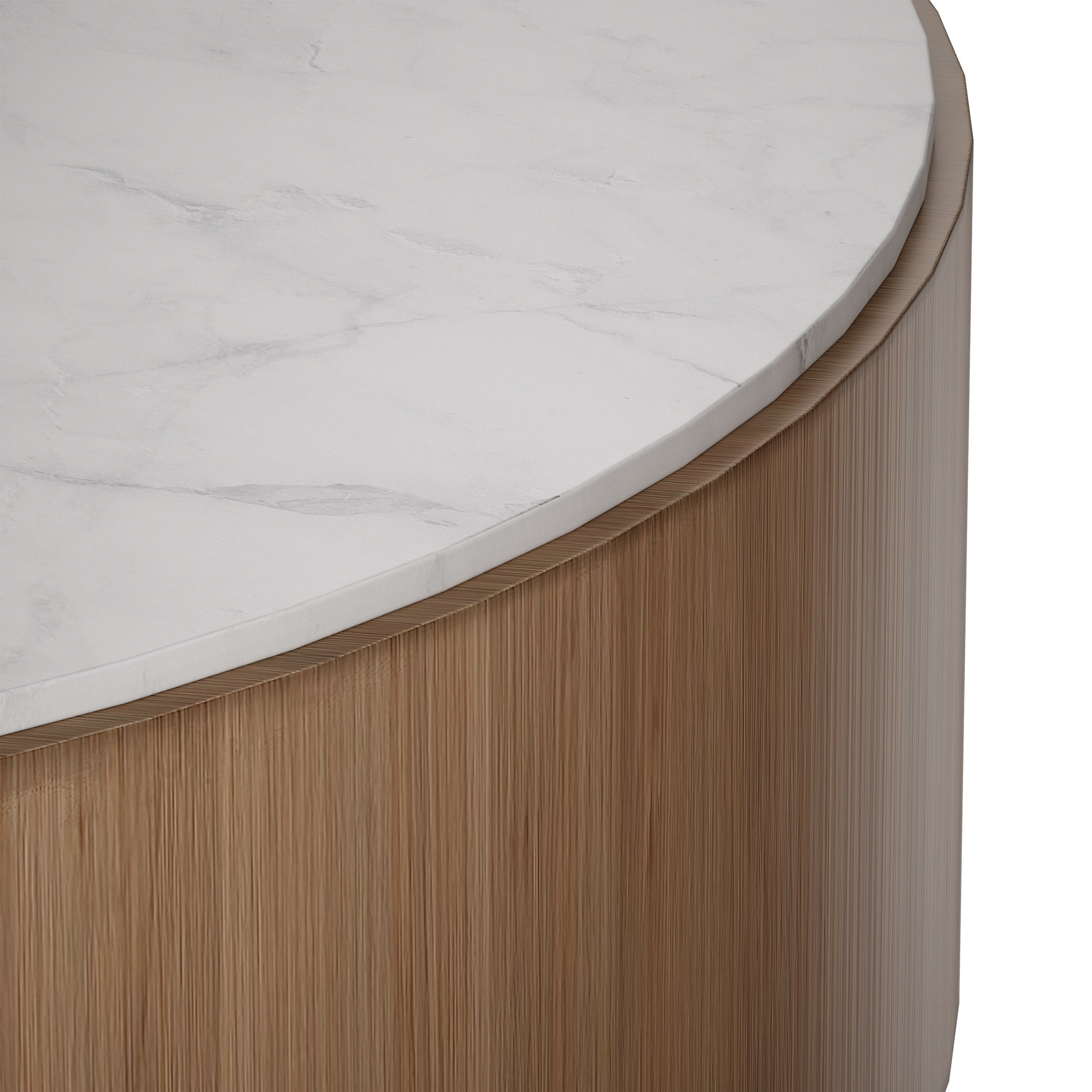 Troupe Round Pine Coffee Table Crate and Barrel 3D model_10