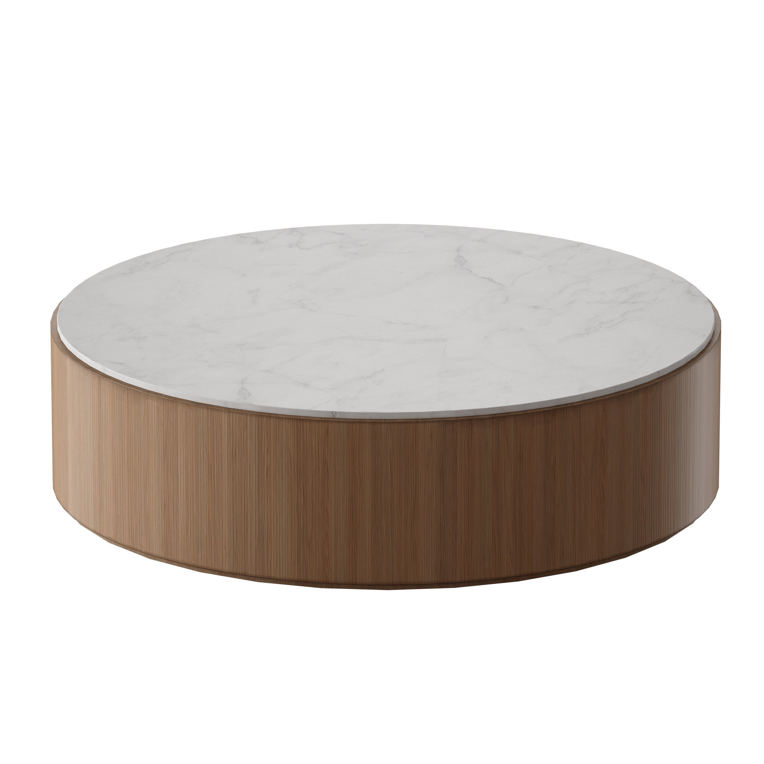 Troupe Round Pine Coffee Table Crate and Barrel 3D model_6