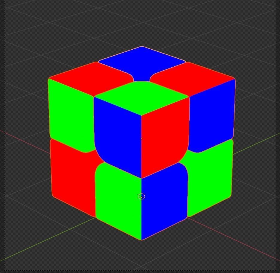 Rubiks Cube 2x2 3D model_14