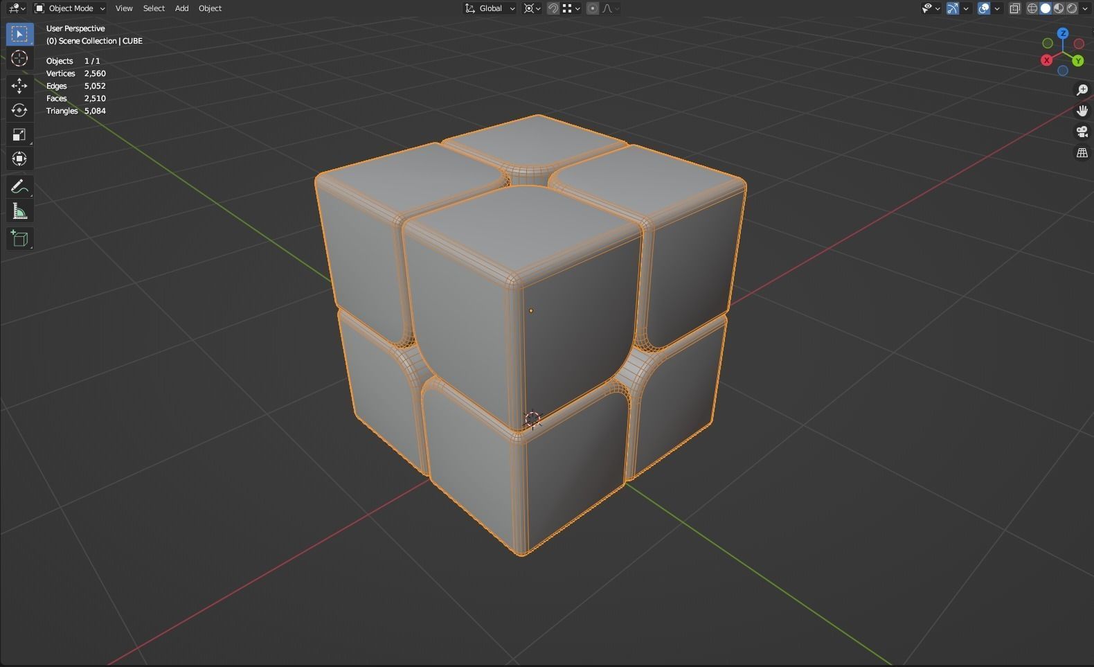 Rubiks Cube 2x2 3D model_4