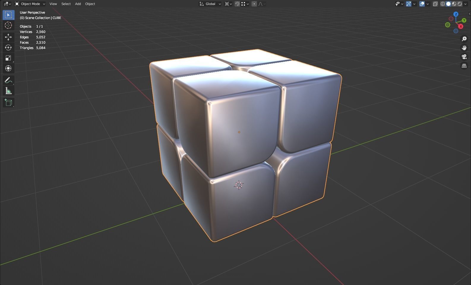 Rubiks Cube 2x2 3D model_7