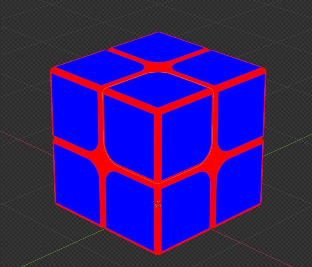 Rubiks Cube 2x2 3D model_15