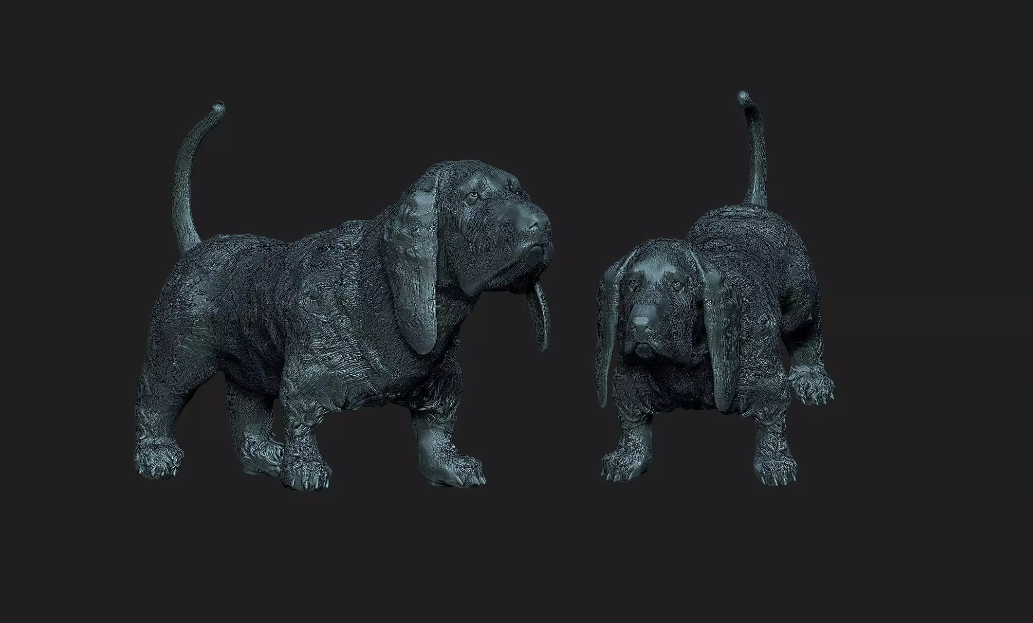 basset dog 3D print model_0