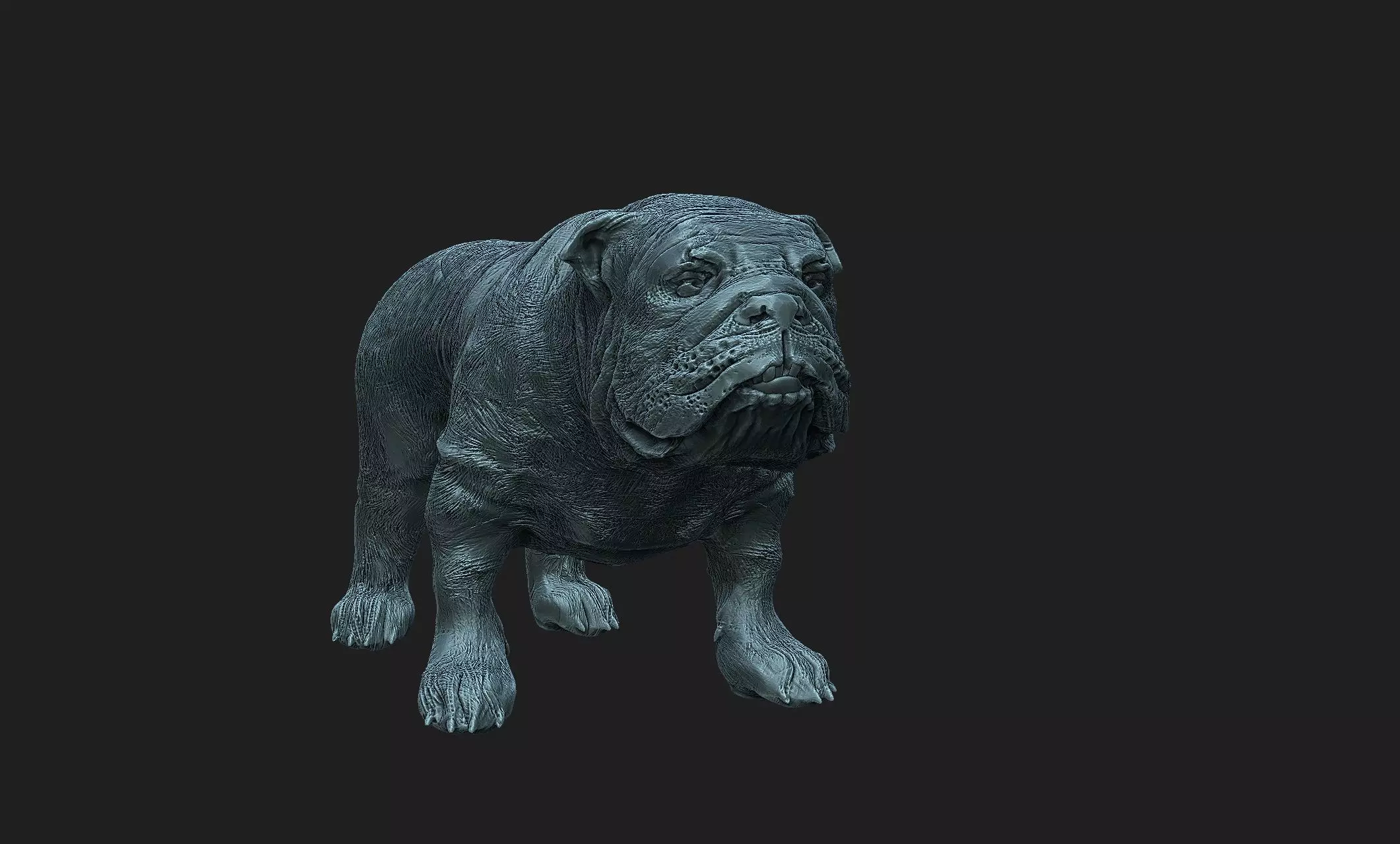 bulldog dog 3D print model_0