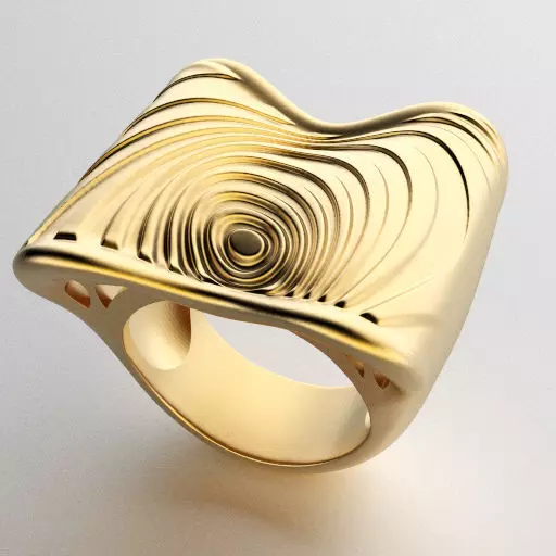optical art ring circles 3D print model