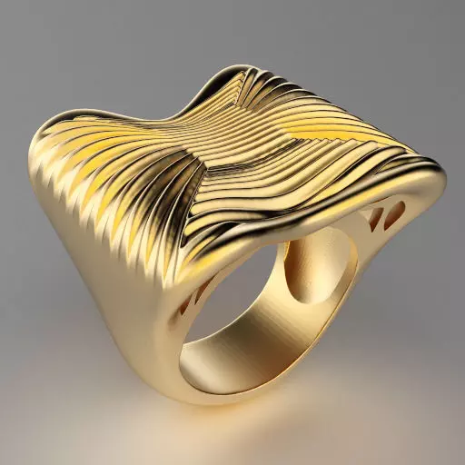 optical art ring lines 3D print model