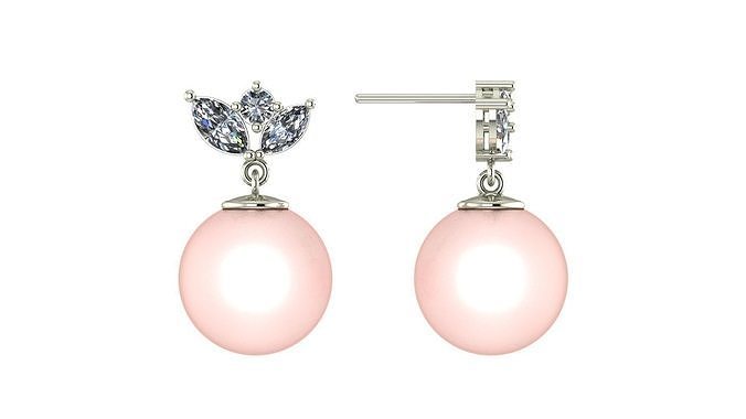 pearl earrings 3D print model