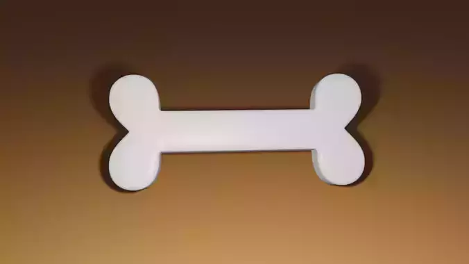 Flat Dog Bone - 3D Model