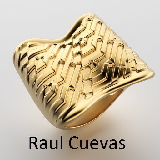 optical art ring pyramids 3D print model_2