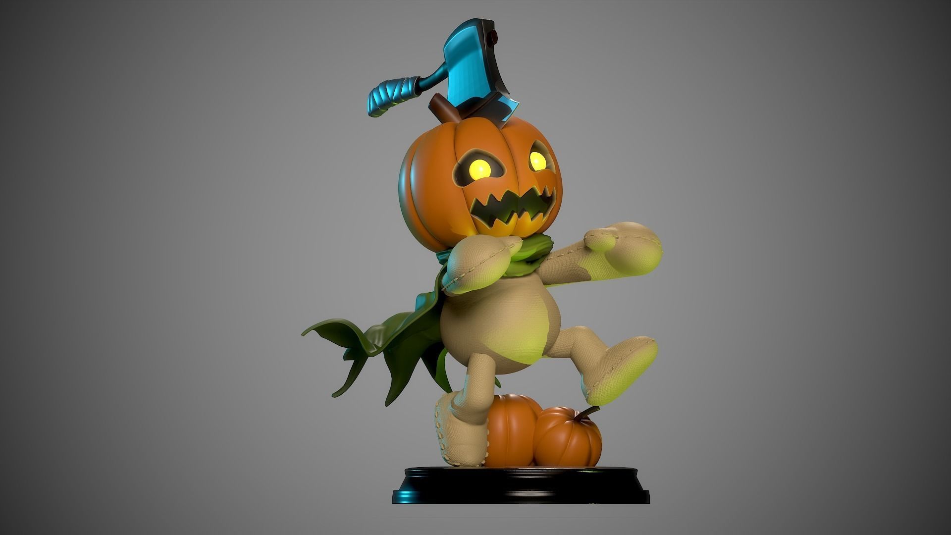 Pumpkinmon Digimon 3D print model_12