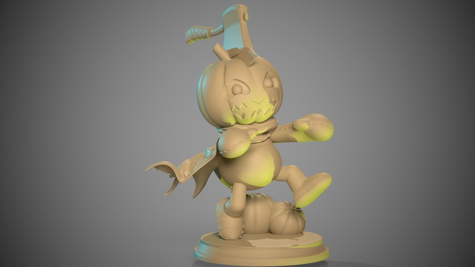 Pumpkinmon Digimon 3D print model_16