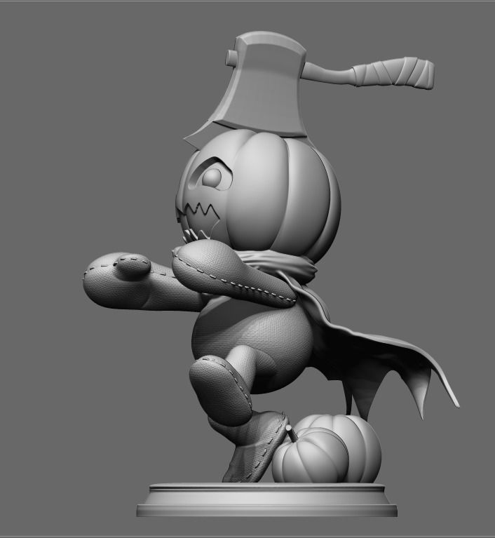 Pumpkinmon Digimon 3D print model_10