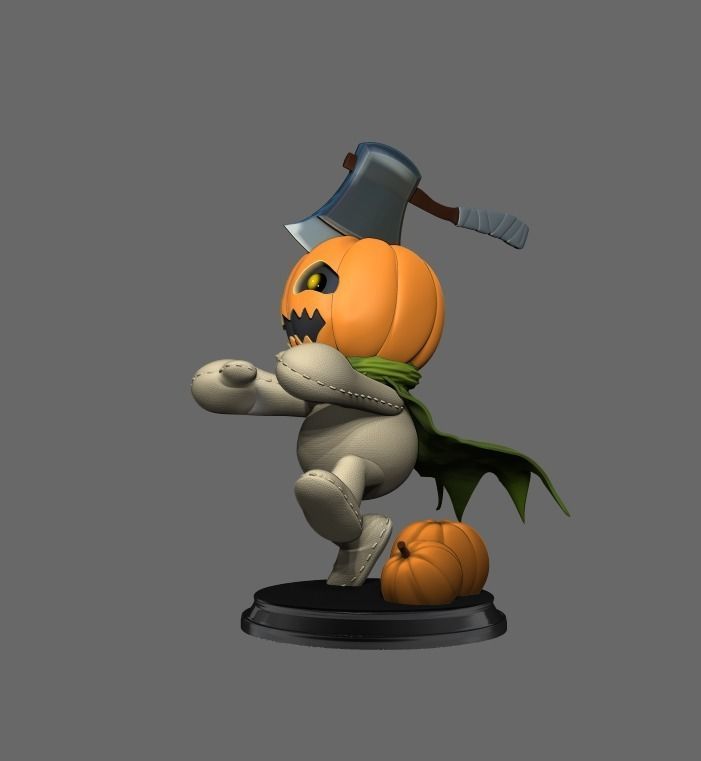 Pumpkinmon Digimon 3D print model_7