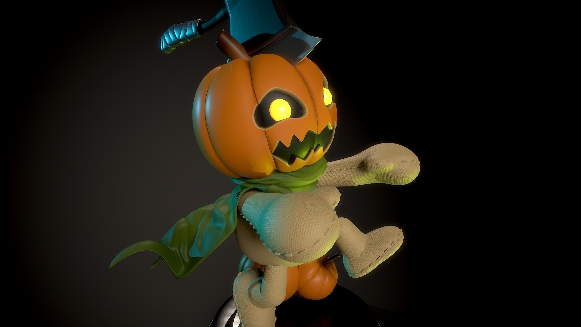 Pumpkinmon Digimon 3D print model_3