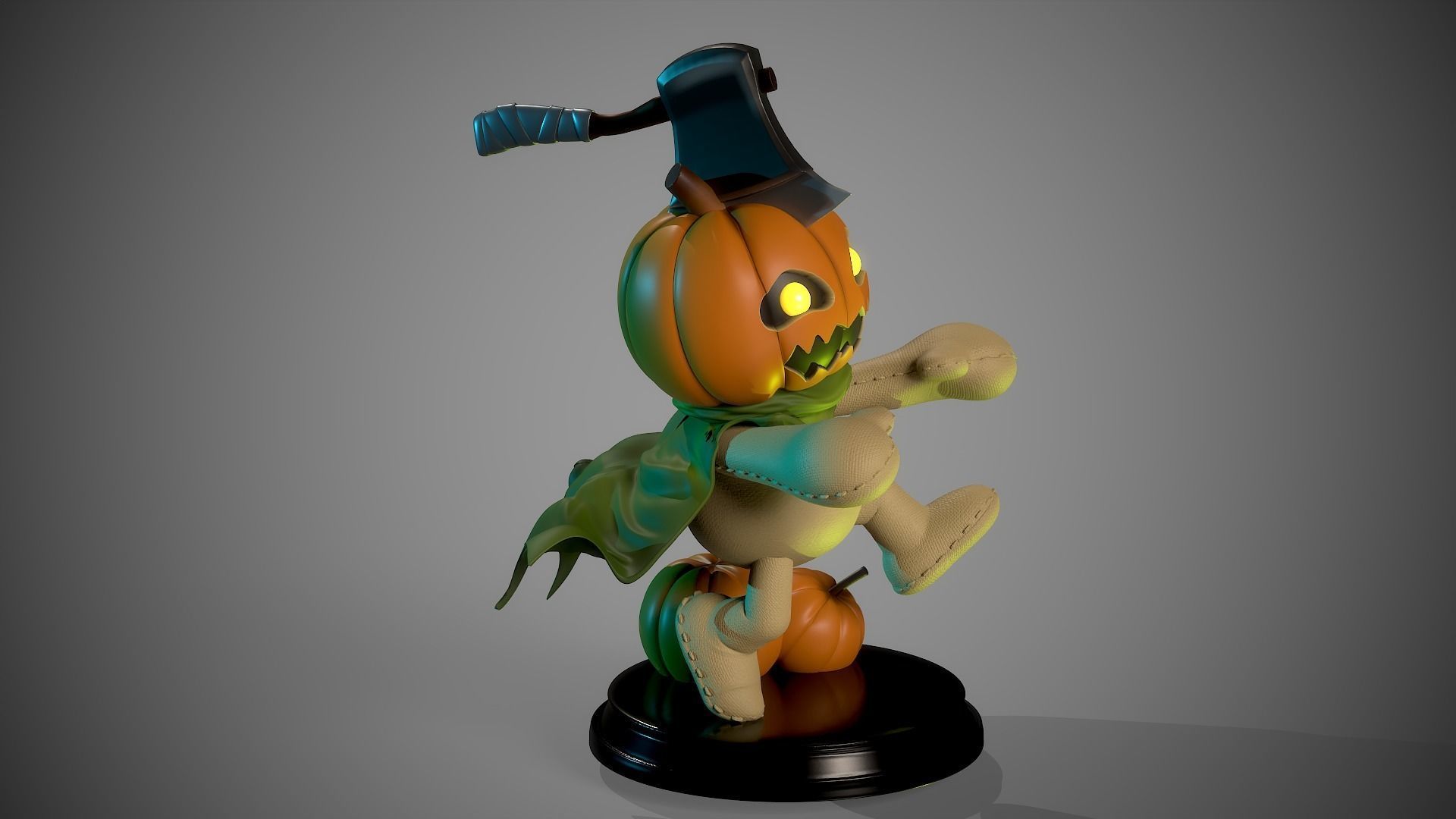 Pumpkinmon Digimon 3D print model_15