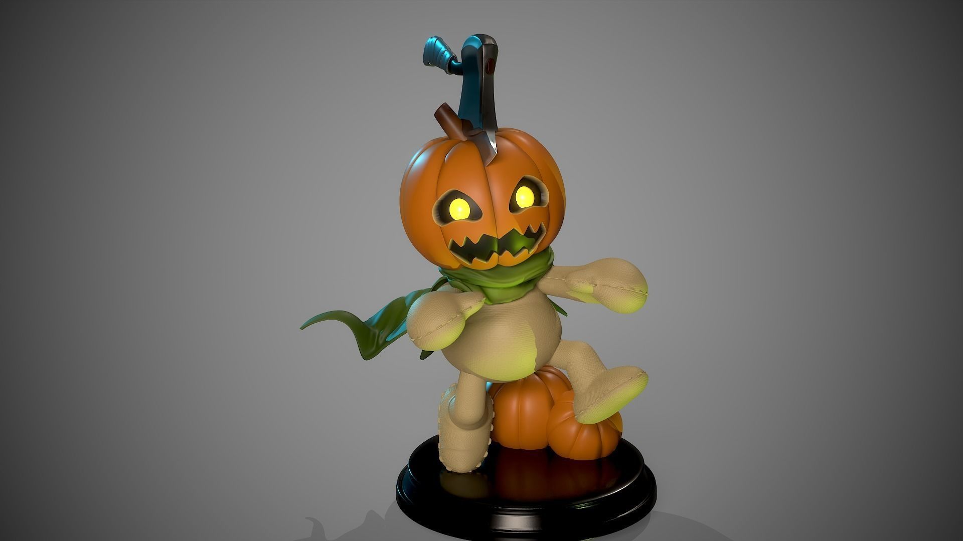 Pumpkinmon Digimon 3D print model_13