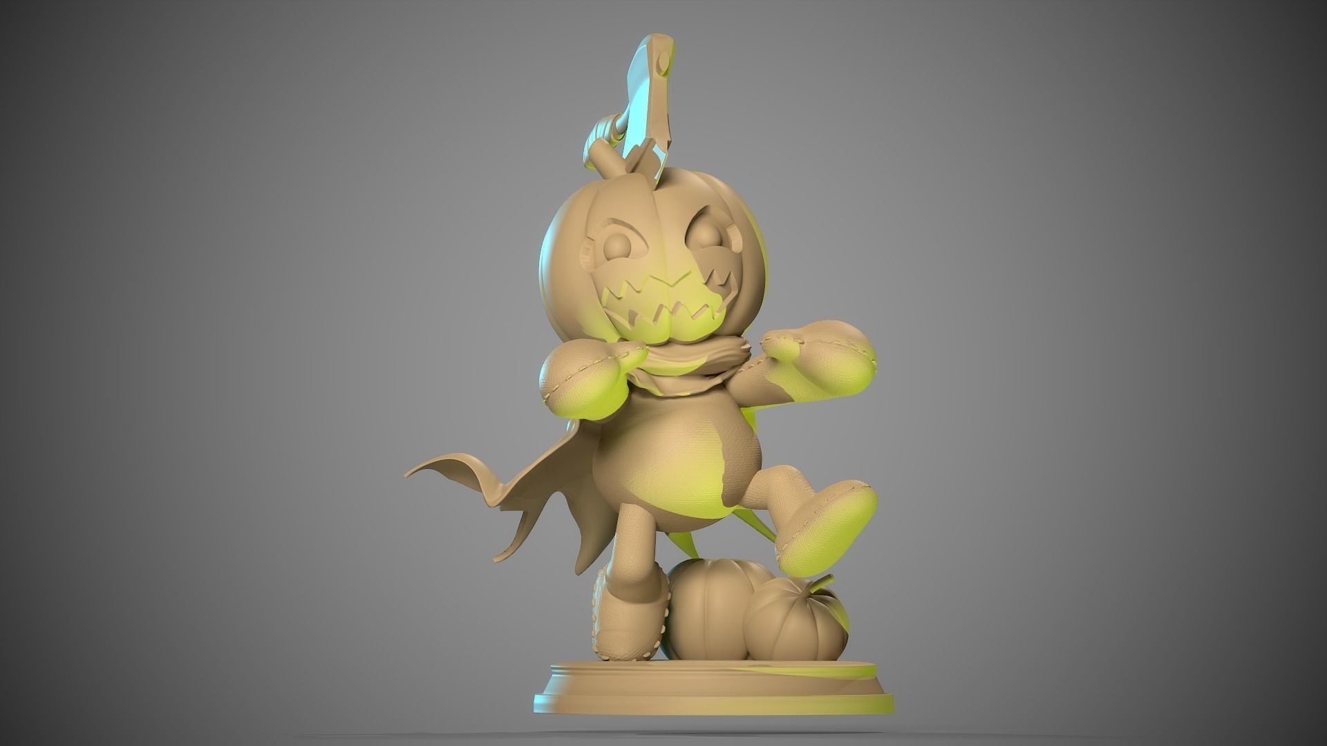 Pumpkinmon Digimon 3D print model_17