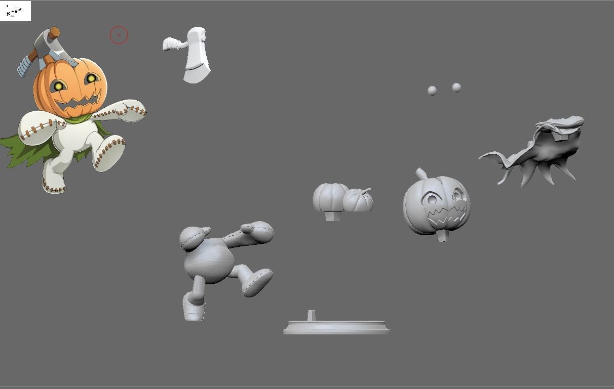 Pumpkinmon Digimon 3D print model_4