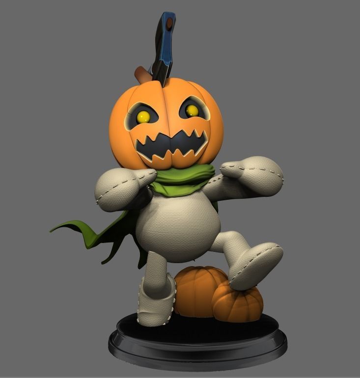 Pumpkinmon Digimon 3D print model_9