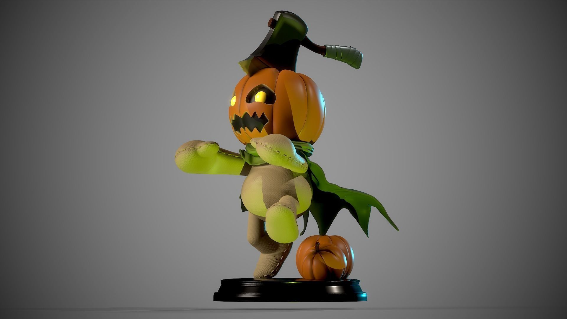 Pumpkinmon Digimon 3D print model_14