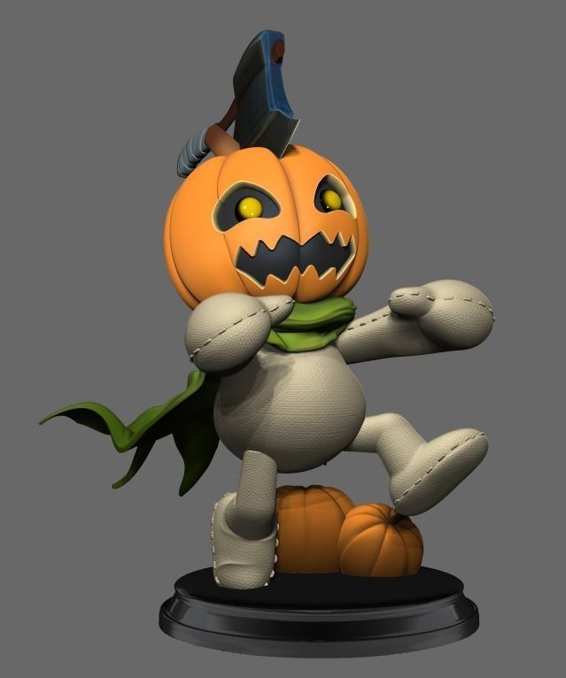 Pumpkinmon Digimon 3D print model_5