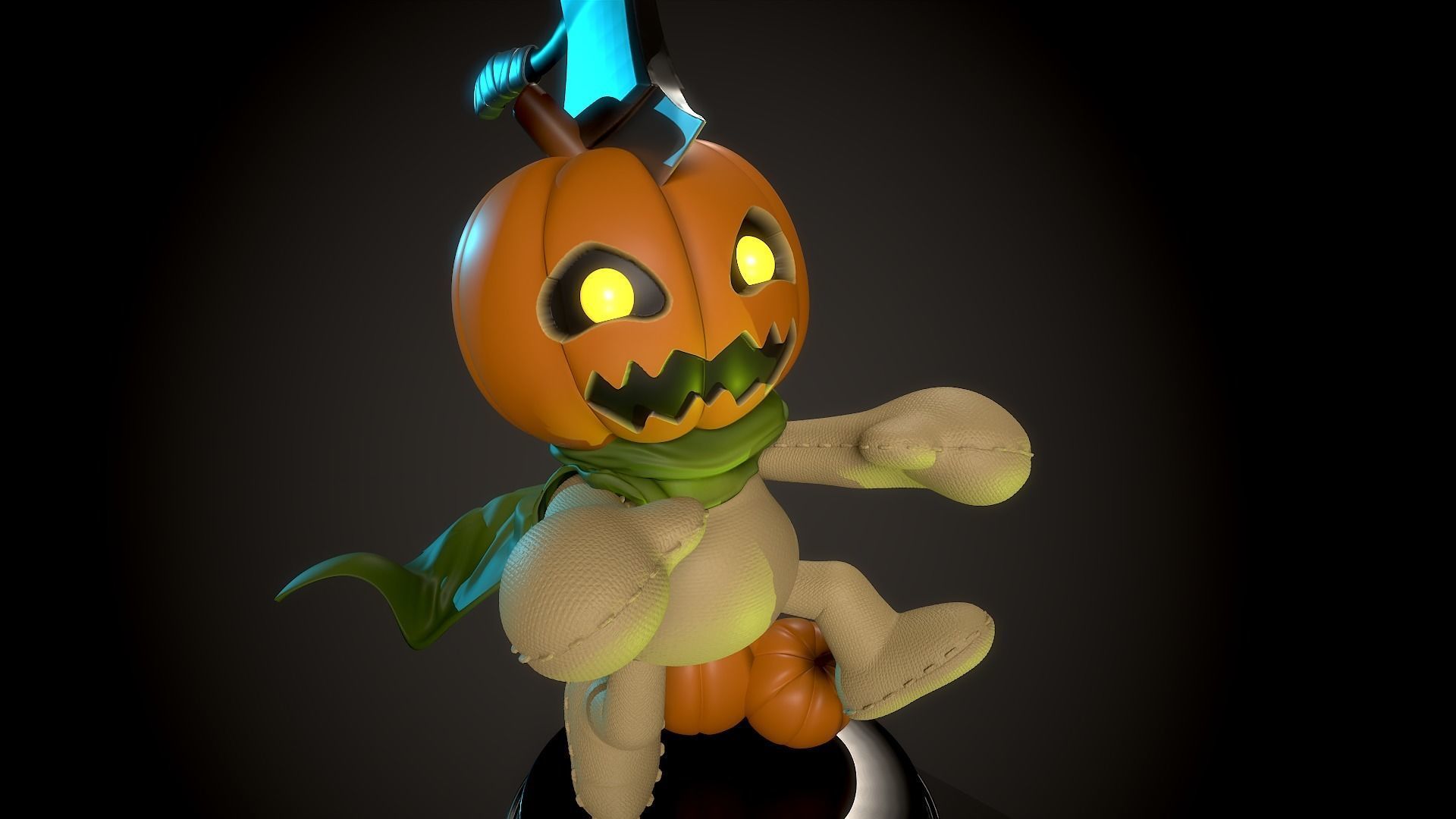 Pumpkinmon Digimon 3D print model_1
