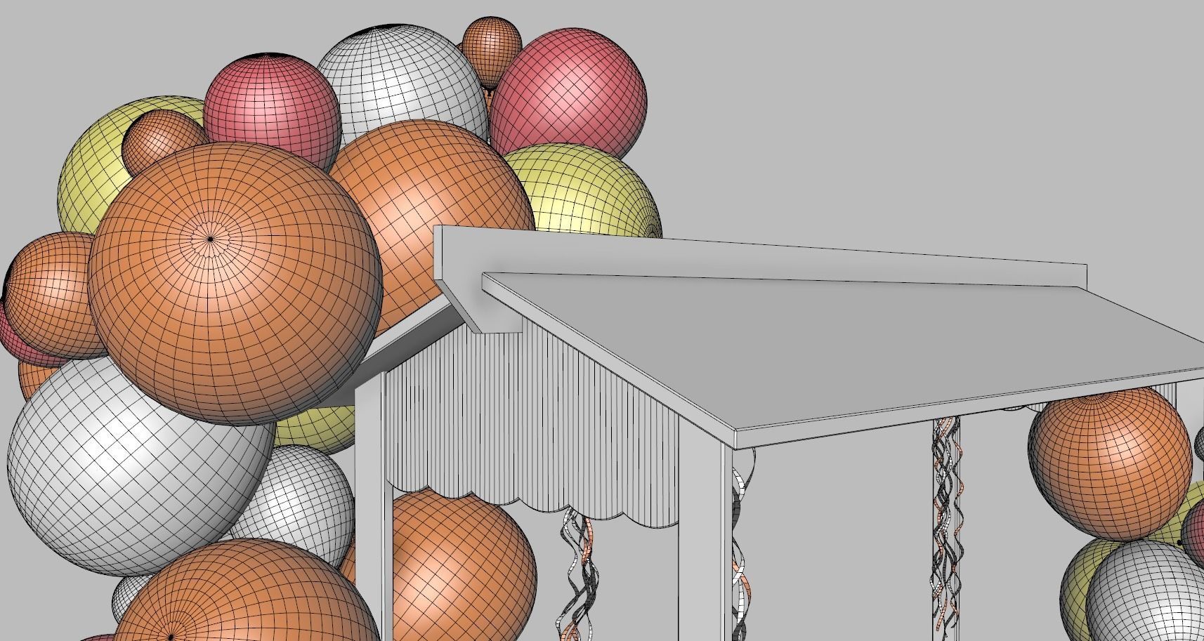 Wooden Party Candy Cart 2 3D model_10