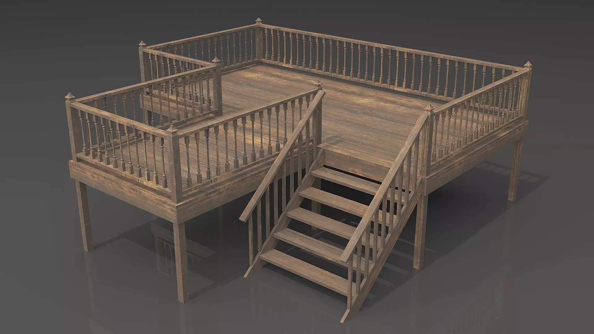Wood Veranda 2 3D model