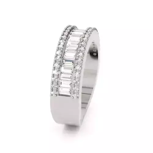 Futuristic Open-End Diamond Ring 3DM STL Jewelry Model