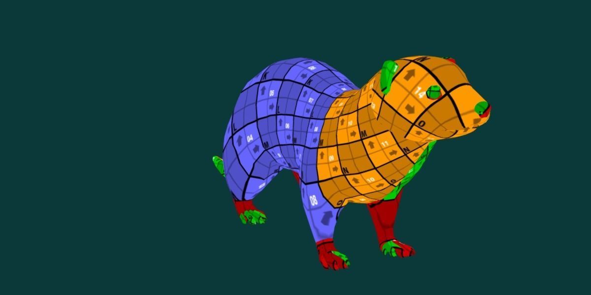 Black-Footed Ferret Animal Low-poly 3D model_13