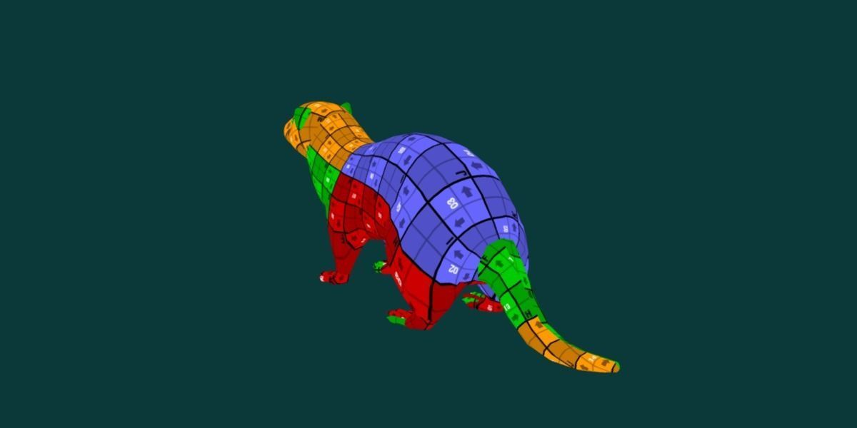 Black-Footed Ferret Animal Low-poly 3D model_14