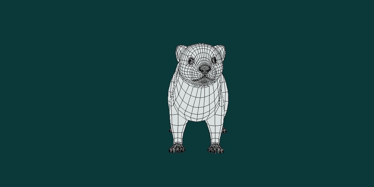 Black-Footed Ferret Animal Low-poly 3D model_11