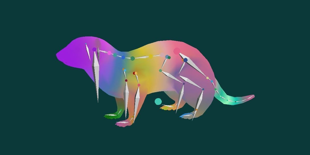 Black-Footed Ferret Animal Low-poly 3D model_20