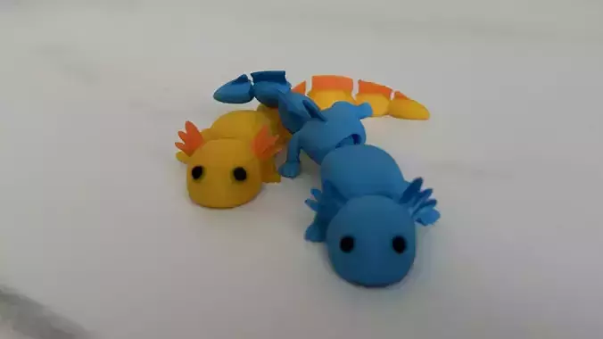 Cute Flexi Fidget Axolotl 3D print model