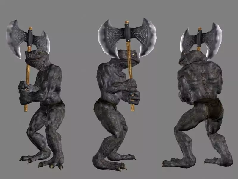 LIZARD WARRIOR GAME READY ANIMATED MODEL Low-poly 3D model_0