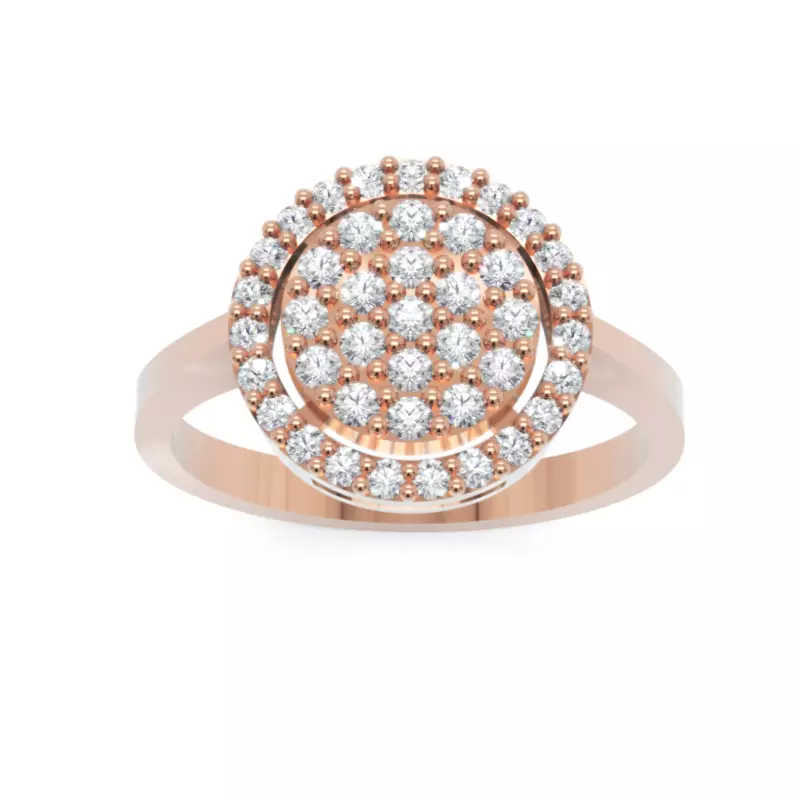 Round Cluster Diamond Ring 3DM STL Jewelry Model 3D model 3D printable ...