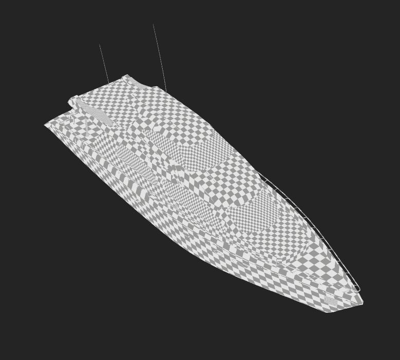 LOW POLY Yacht Low-poly 3D model_1
