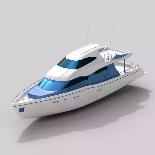 LOW POLY Yacht Low-poly 3D model