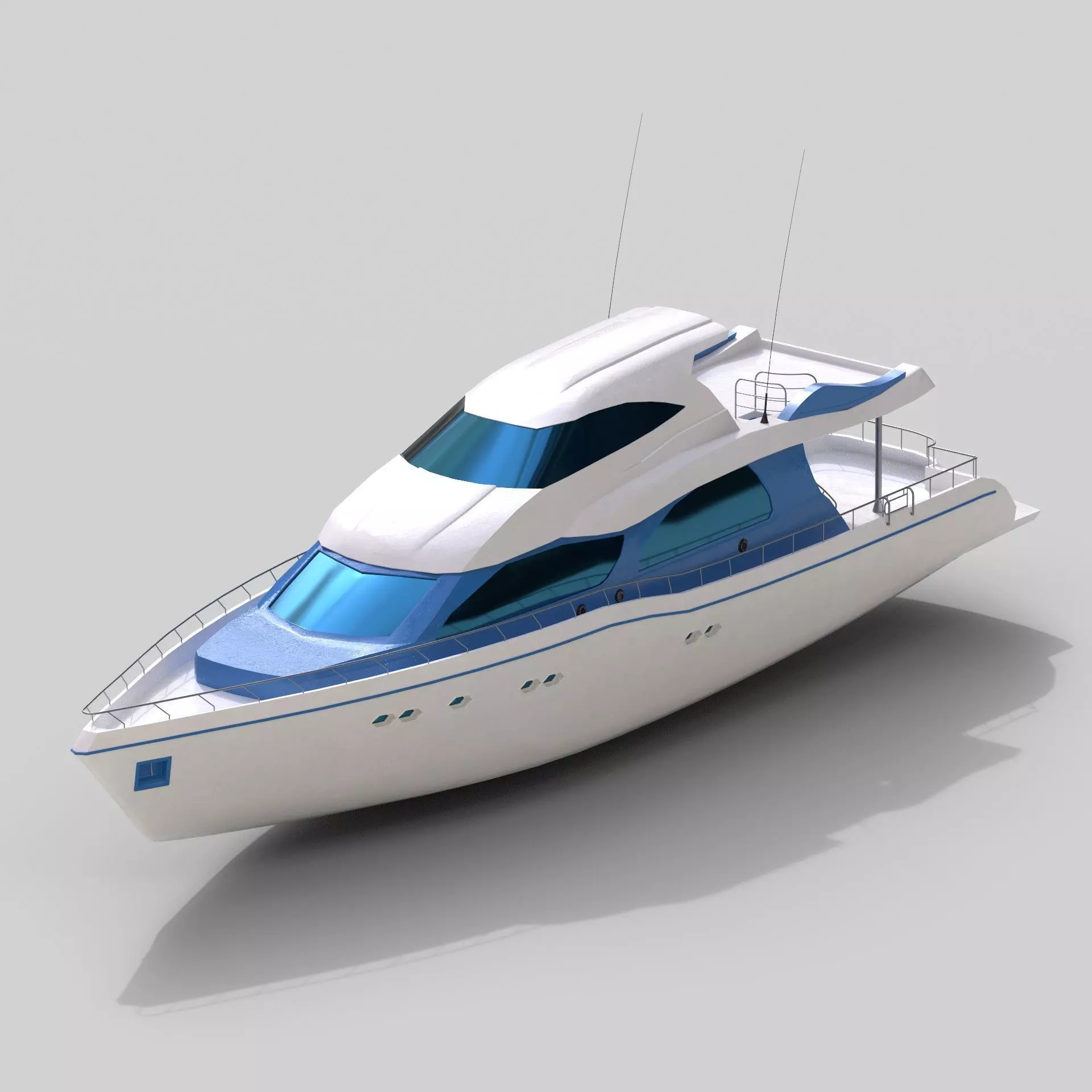 LOW POLY Yacht Low-poly 3D model_0