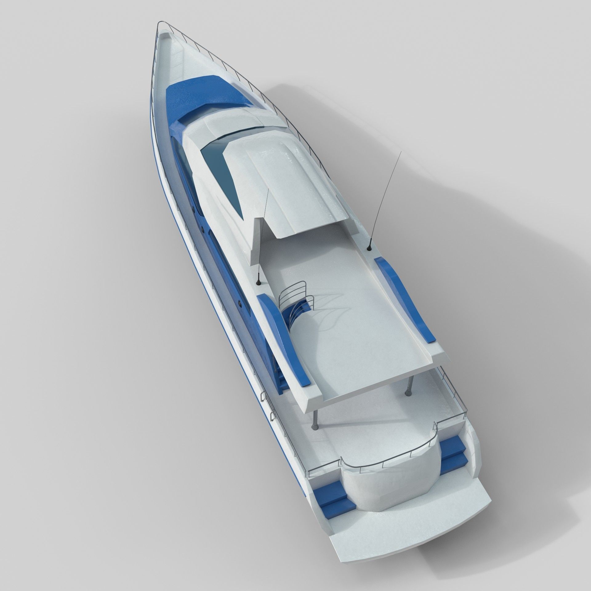 LOW POLY Yacht Low-poly 3D model_4