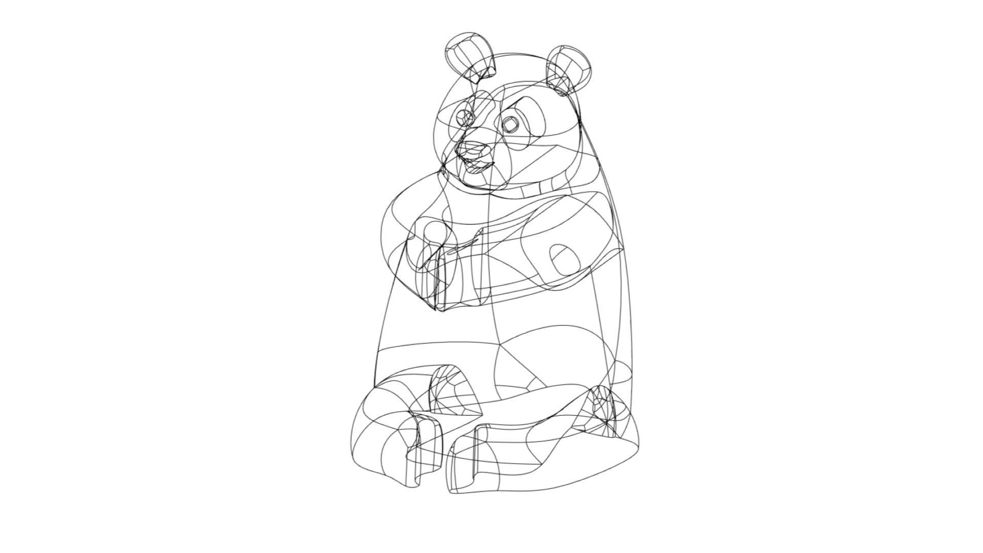 Cute Panda Holder Helper 3D print model_8