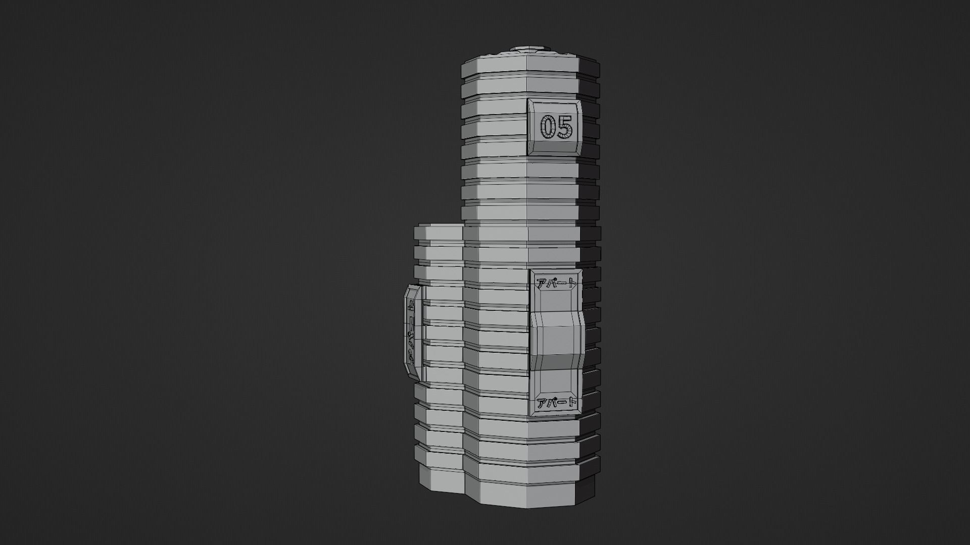 SciFi Cyberpunk Building 05 Low-poly 3D model_11