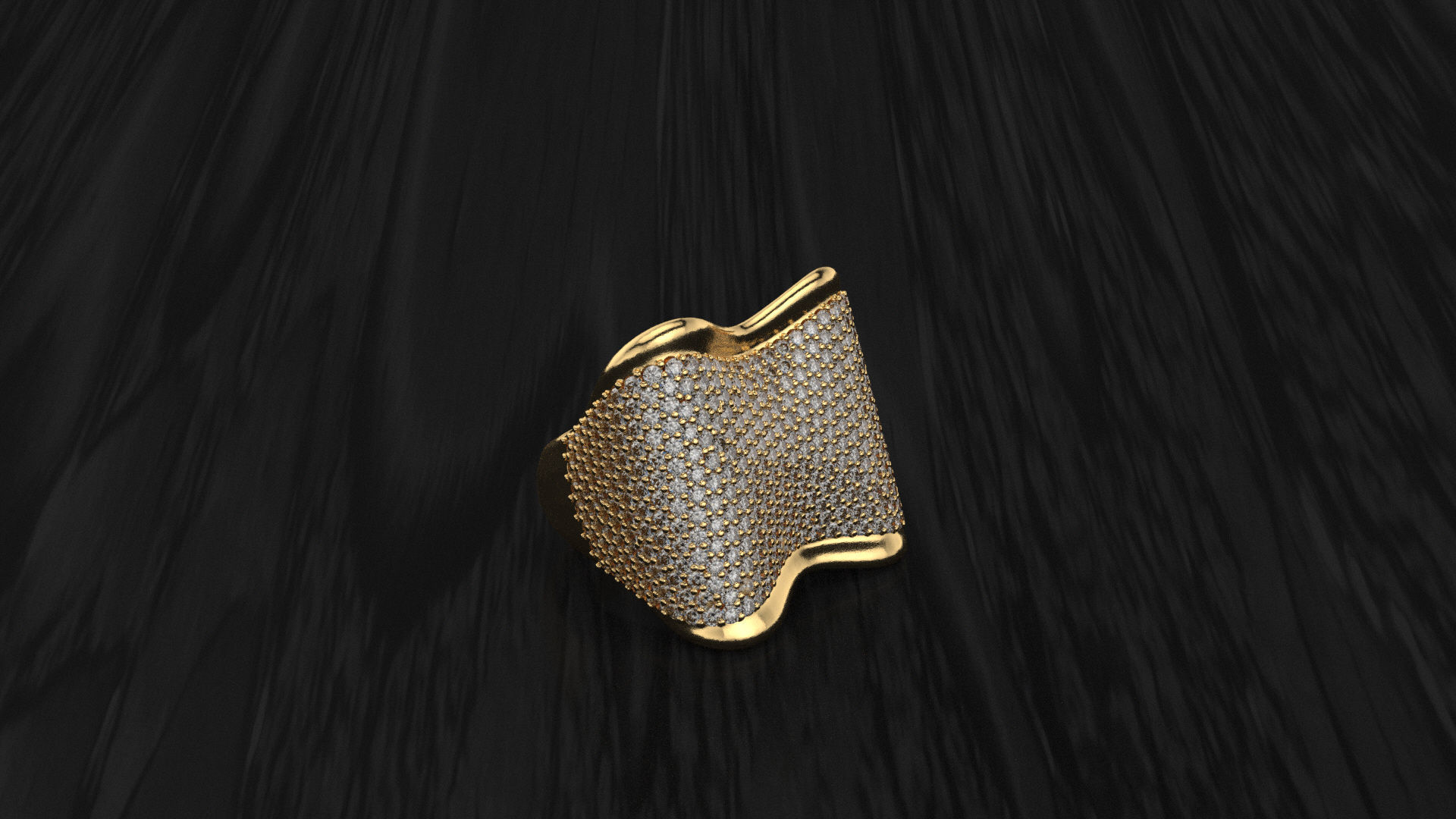 gems accented ring  3D print model_1