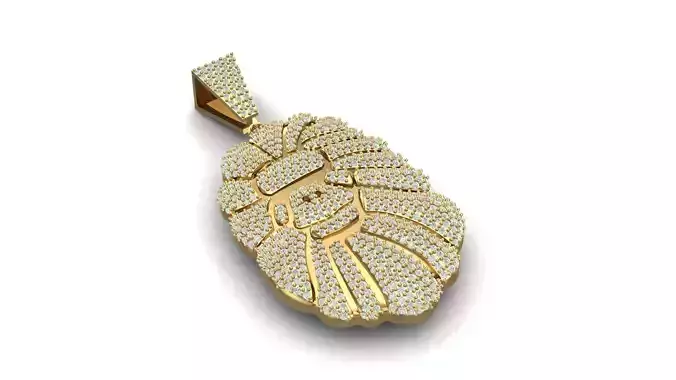 Gorilla Pendant with diamonds and without Diamonds 3D print model