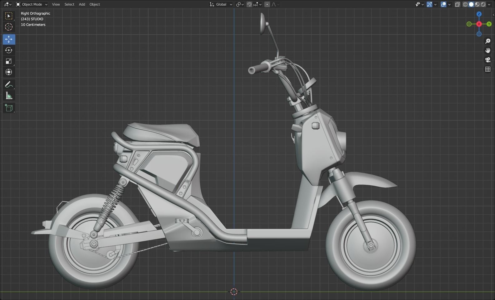 HONDA ZOOMER E Low-poly 3D model_6