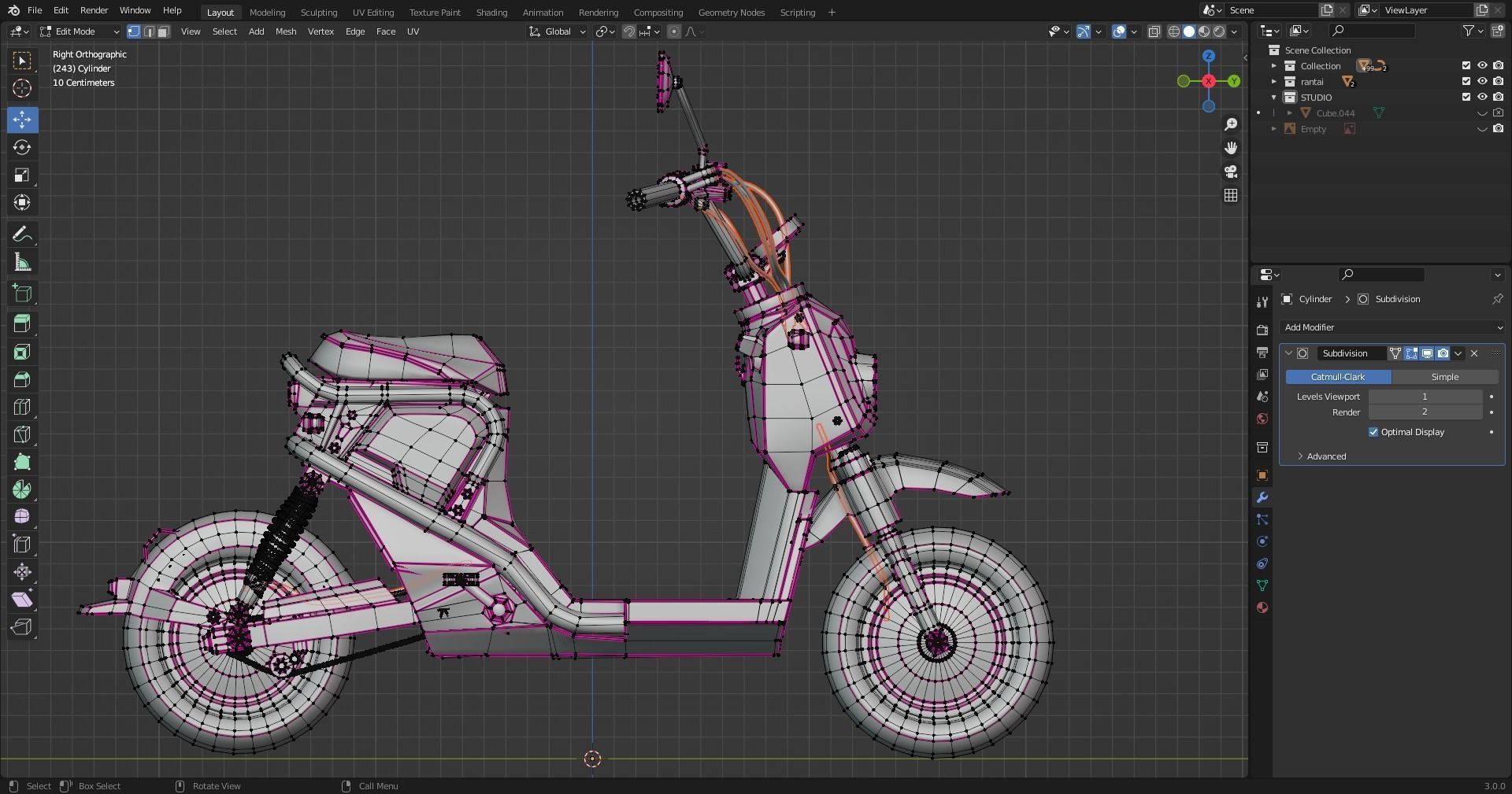 HONDA ZOOMER E Low-poly 3D model_13