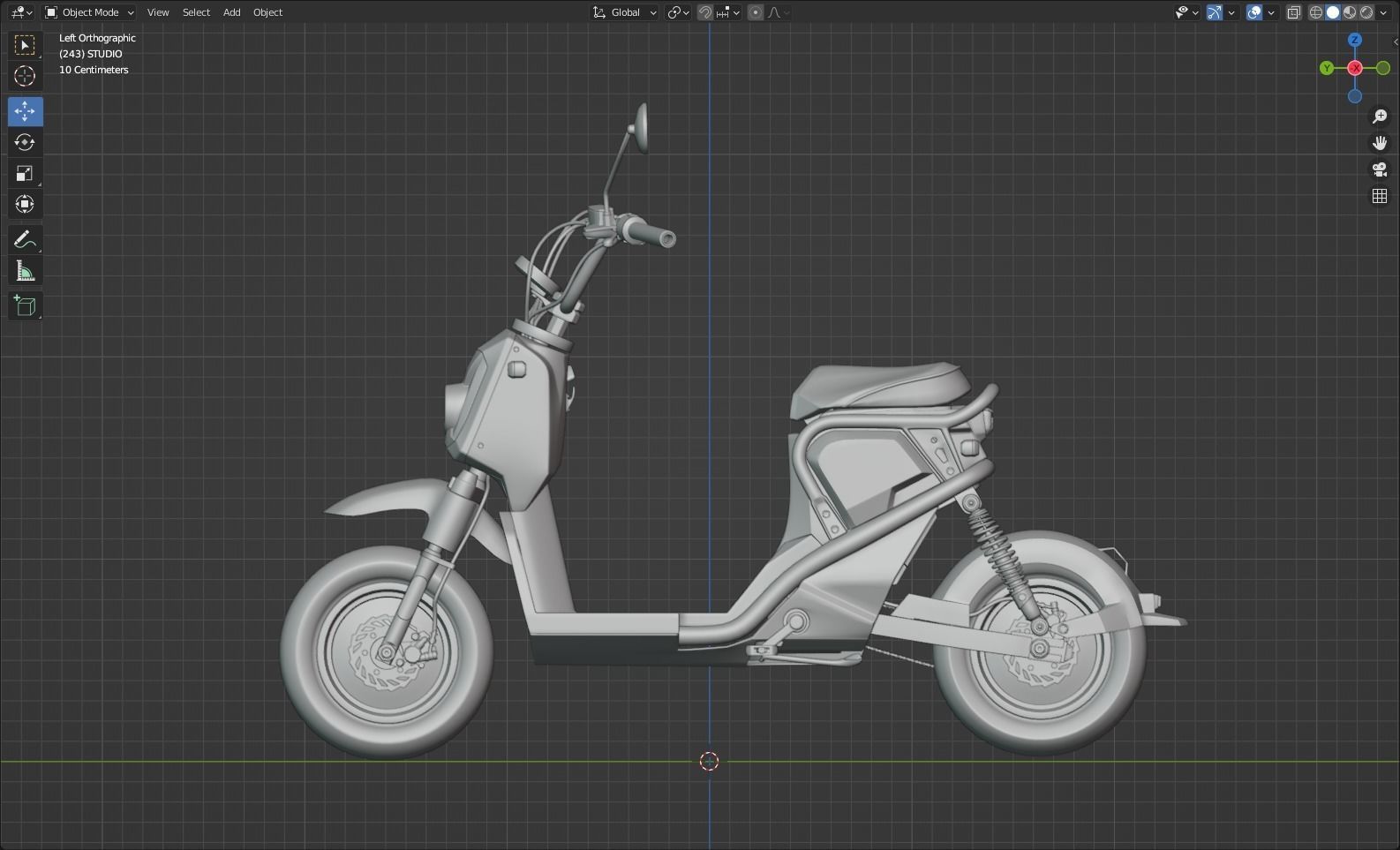 HONDA ZOOMER E Low-poly 3D model_7