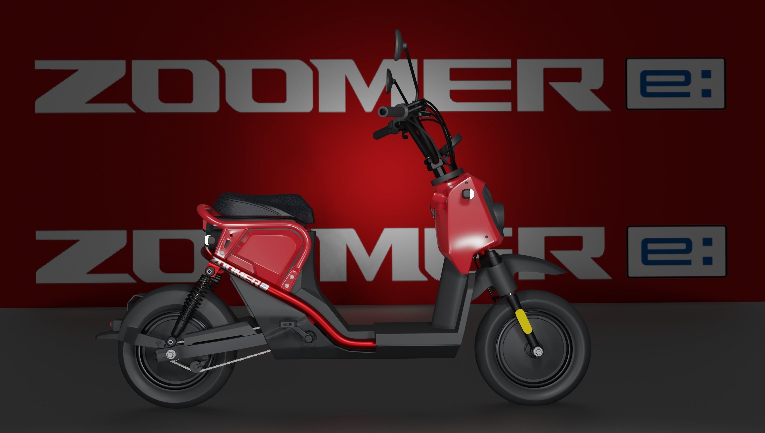 HONDA ZOOMER E Low-poly 3D model_3