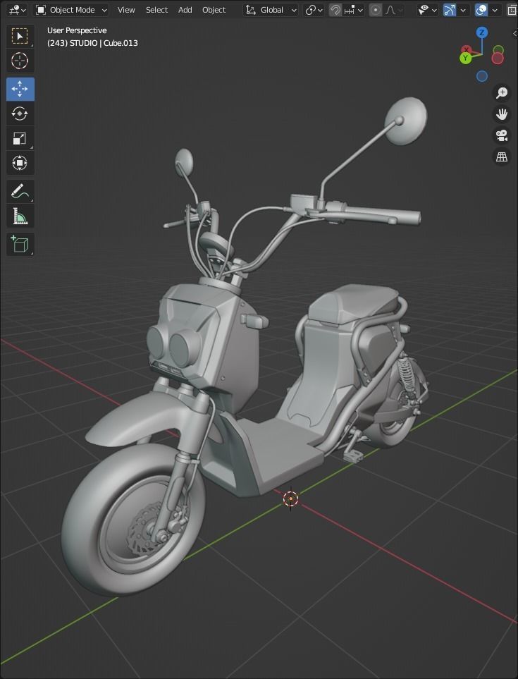 HONDA ZOOMER E Low-poly 3D model_8
