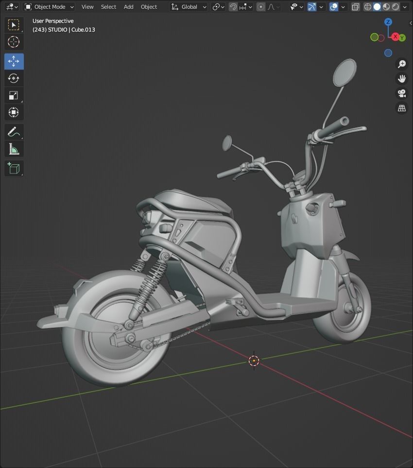 HONDA ZOOMER E Low-poly 3D model_9